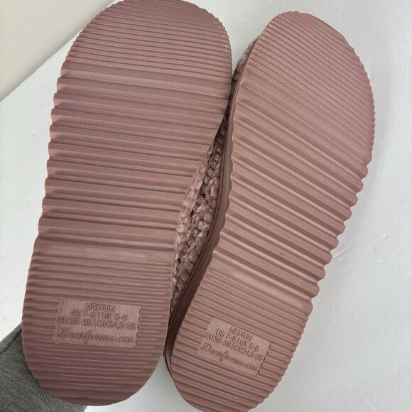 Dearfoams Women's Chenille Cable Knit Cozy Clog Slippers Medium 7-8 Pink NWT - Picture 5 of 8